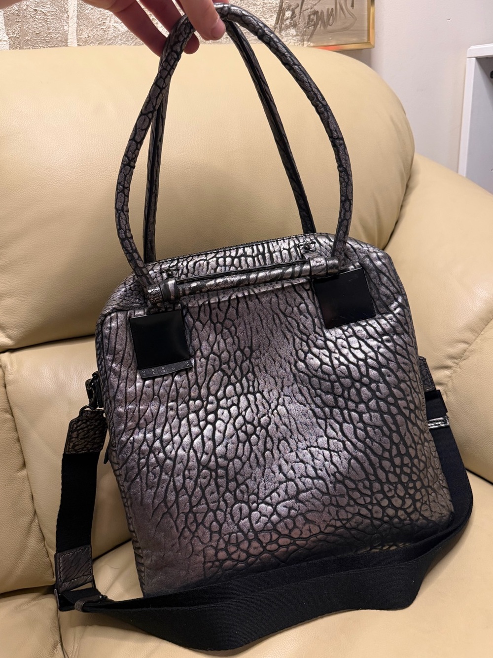 SANG A Metallic Leather Shoulder Bag Like New